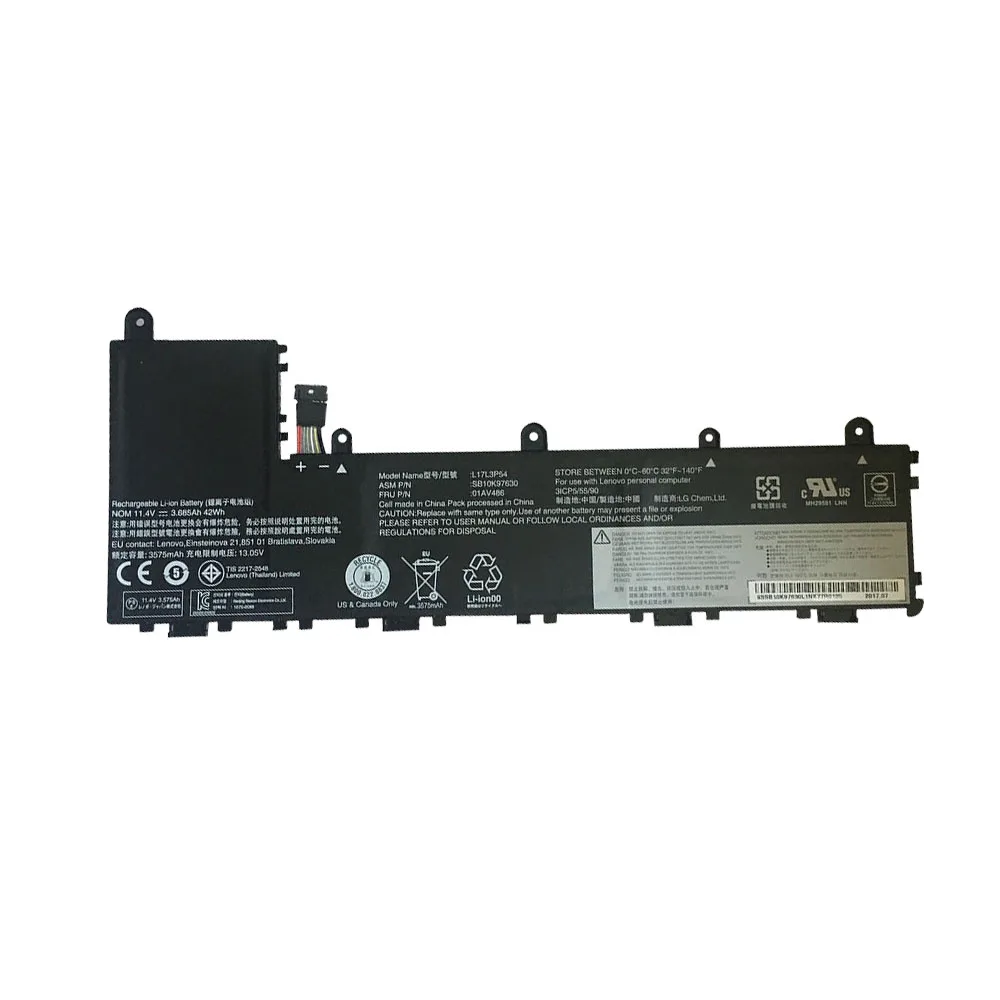 深セン工場製ノートパソコンバッテリー 01AV486 L17L3P54 01AV487