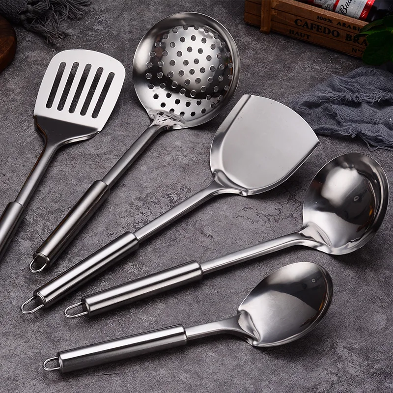 Stainless Steel 10 Pieces Cooking Spoons Set, Contains Ladle, Turner,  Strainer