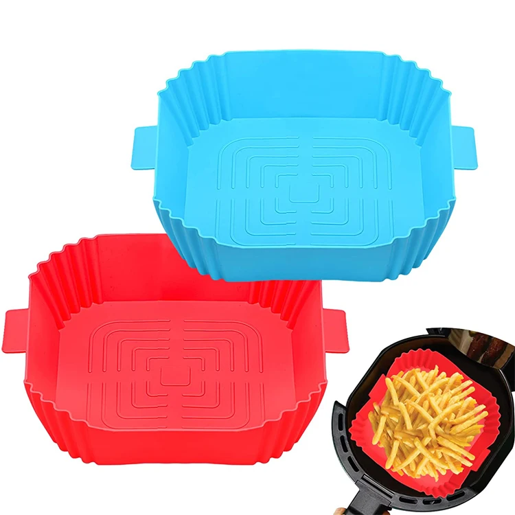 Source Air Fryer Silicone Liners Reusable Air Fryer Square Liner