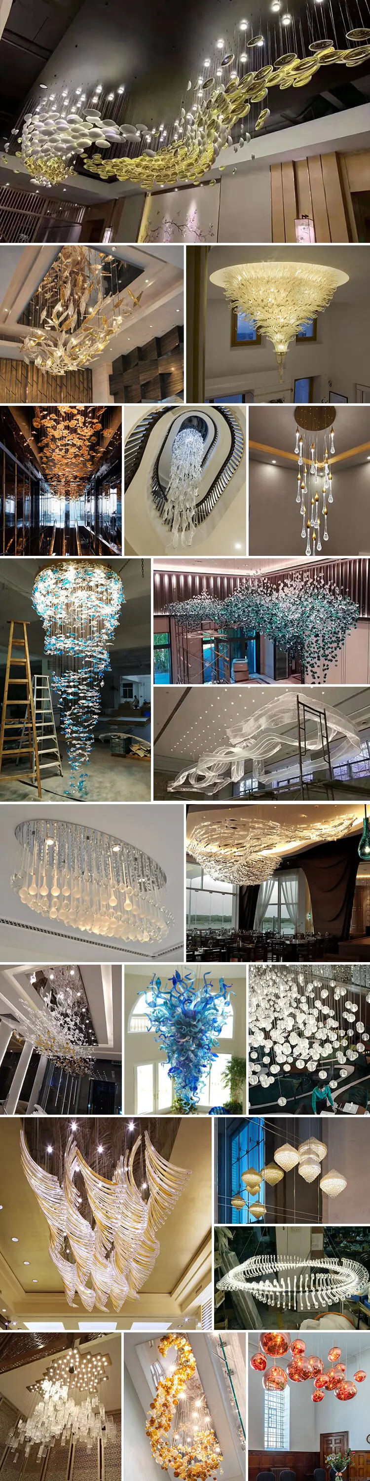 Modern Luxury Indoor Gold Large Stairwell Stair Lighting Long ...