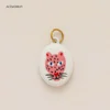 Amuleto ovalado de leopardo rosa