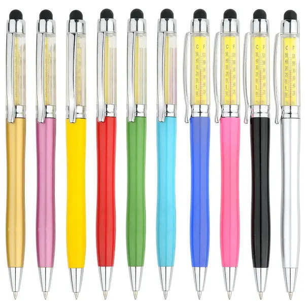 Multi-function Clinic Thermometer Ball Pen Custom Touch Screen Thermometer Pen with Stylus Tip for Hospital