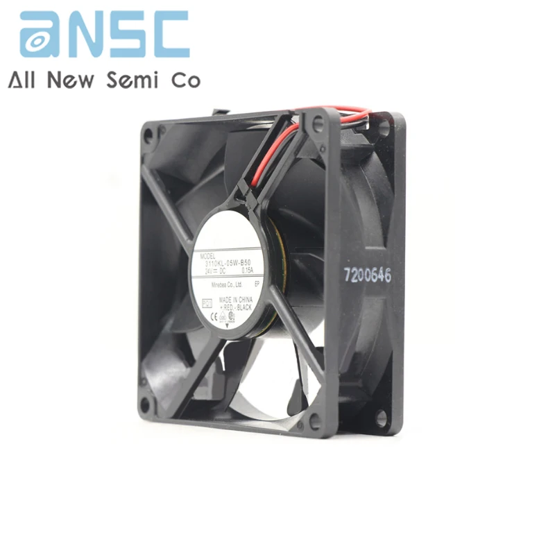 Original Axial flow fan 3110KL-05W-B50 8025 DC24V 0.15A 2.88W 4600rpm Industrial DC frequency converter cooling fan