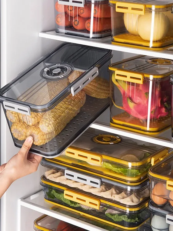 Airtight Pet Plastic Kitchen Fridge Refrigerator Organizer