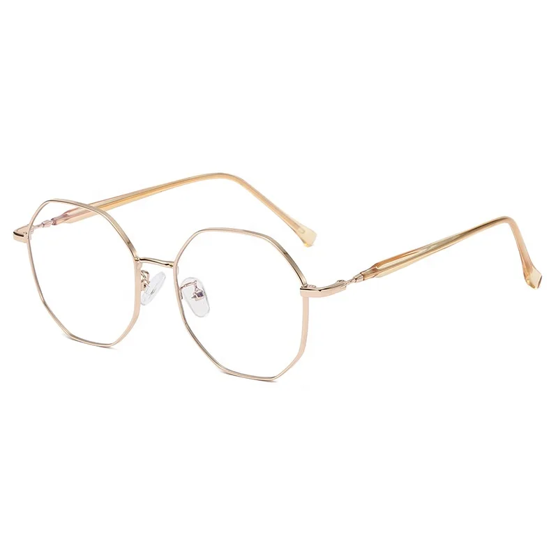 Optical Common Plain Glasses Irregular Metal Frame Reading Glasses for Teenagers Simple Eyeglasses