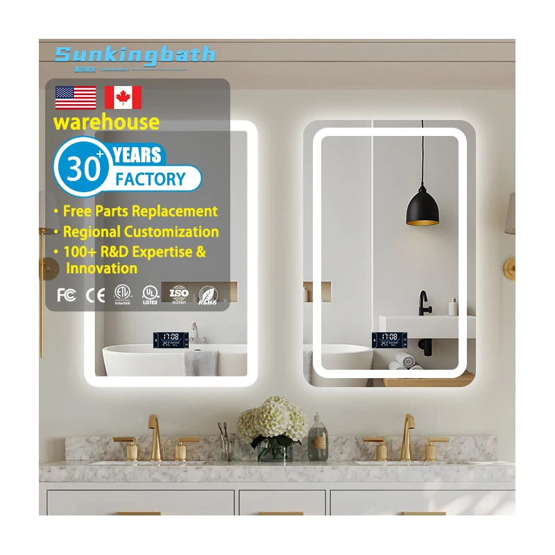 High Quality Smart Led Mirror Modern Design Bathroom Lighted Mirror Apartment Barber Illuminated Mirror