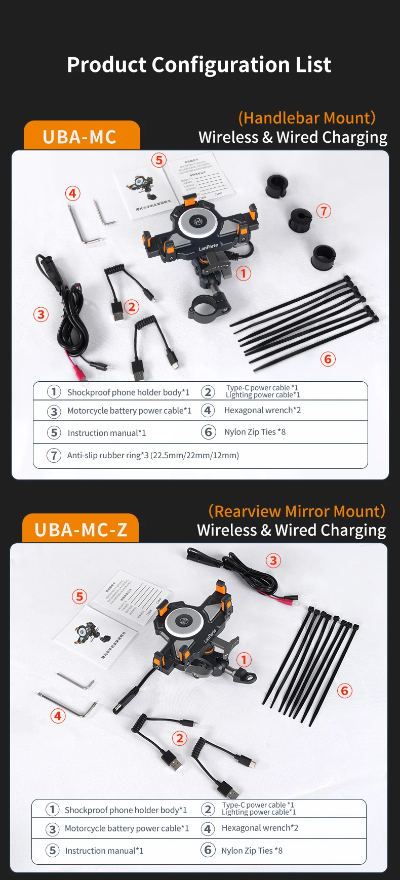 wireless-charger-motorcycle-cell-phone-mount-vibration-damper-aluminum
