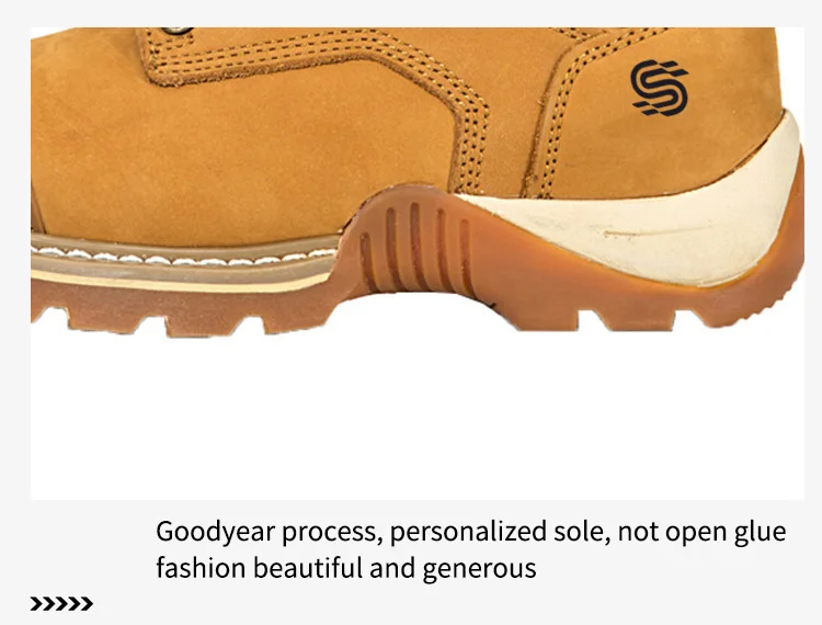 Zapatos De Trabajo Goodyear Highend Genuine Leather Yellow Work Boot