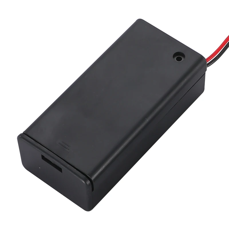 9v Battery Holder With Cover And Switch With Black And Red Wire Battery ...