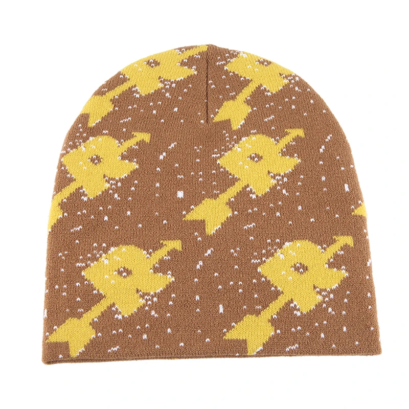 Premium Quality Designer Jacquard Logo Custom Women Winter Hat Knit