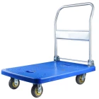 90x60cm Hand Trolley 500kg 4 Rubber Wheel Folding Hand Flatbed Cart 1100 Ib Folding Service Cart