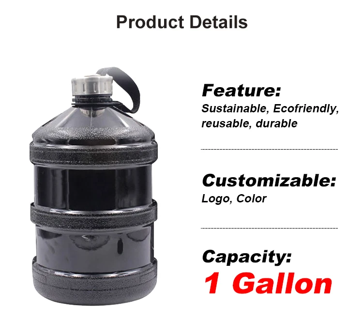 New Design 1 Gallon Plastic Water Jug Water Jug Gym With Side Handle