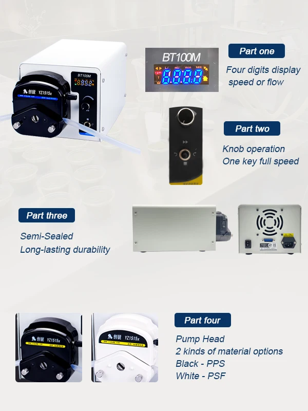 Bt100m Liquid Chromatography Analysis Peristaltic Tubing Pump Digital