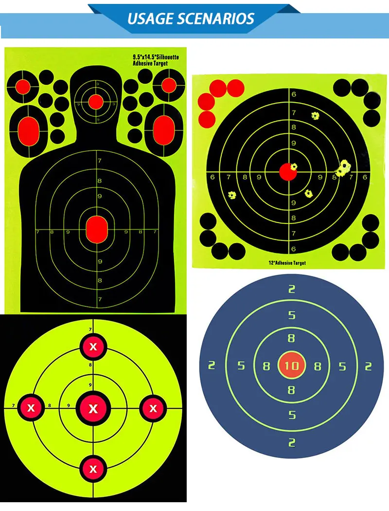 Self Adhesive Shooting Paper Reactive Splatter Targets for Shooting Range Stickers manufacture