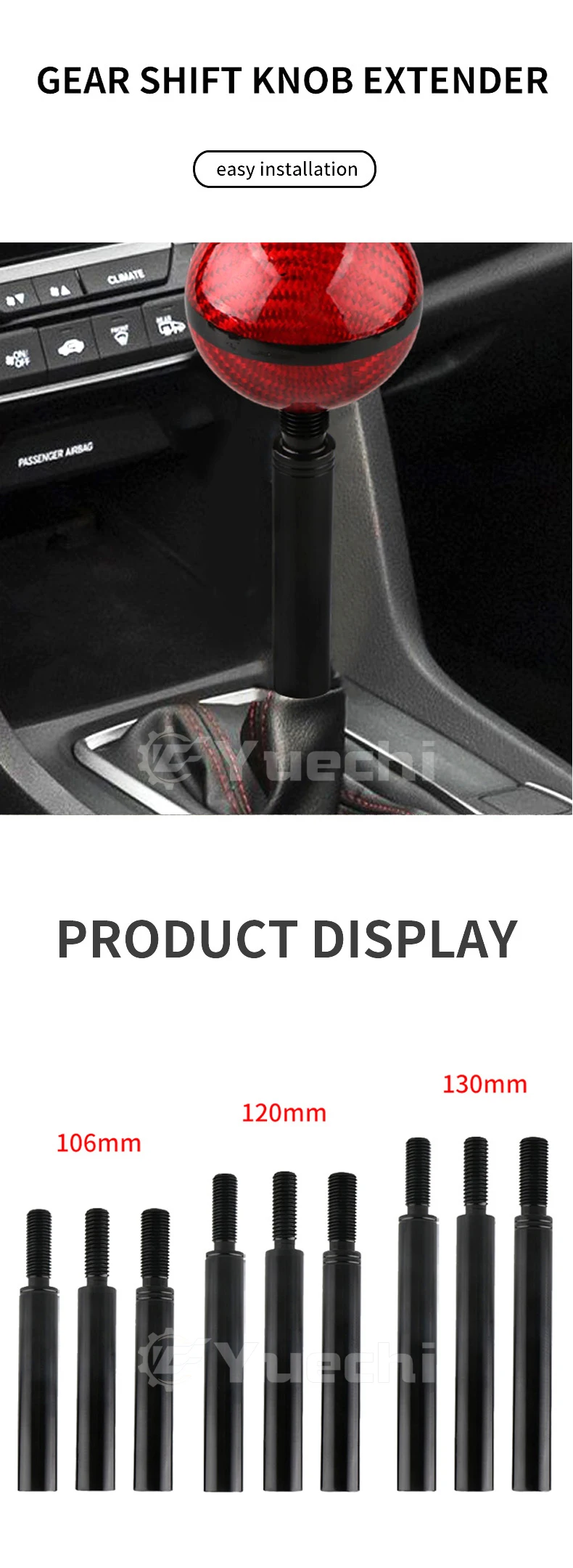 Jdm Accessories M10 M12 Long Gear Shift Knob Extender Shifter Lever Stick Racing Gear Shift