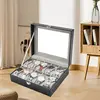 Caja de reloj de 10 piezas, gris - control de calidad