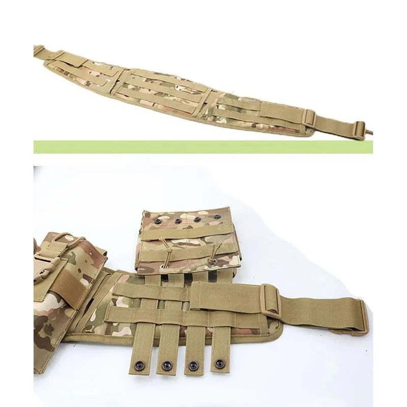 Multi-functional Adjustable Outdoor Waist Wrap Camouflage Tactical Belt Set Multi-functional Belt High Duty Accessory Bag
