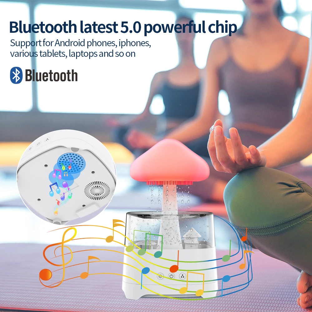 Customize Private Label Smart Music Player Rain Drop Sleep Aid Device Korean air Purifier Humidifier with Aroma Diffuser