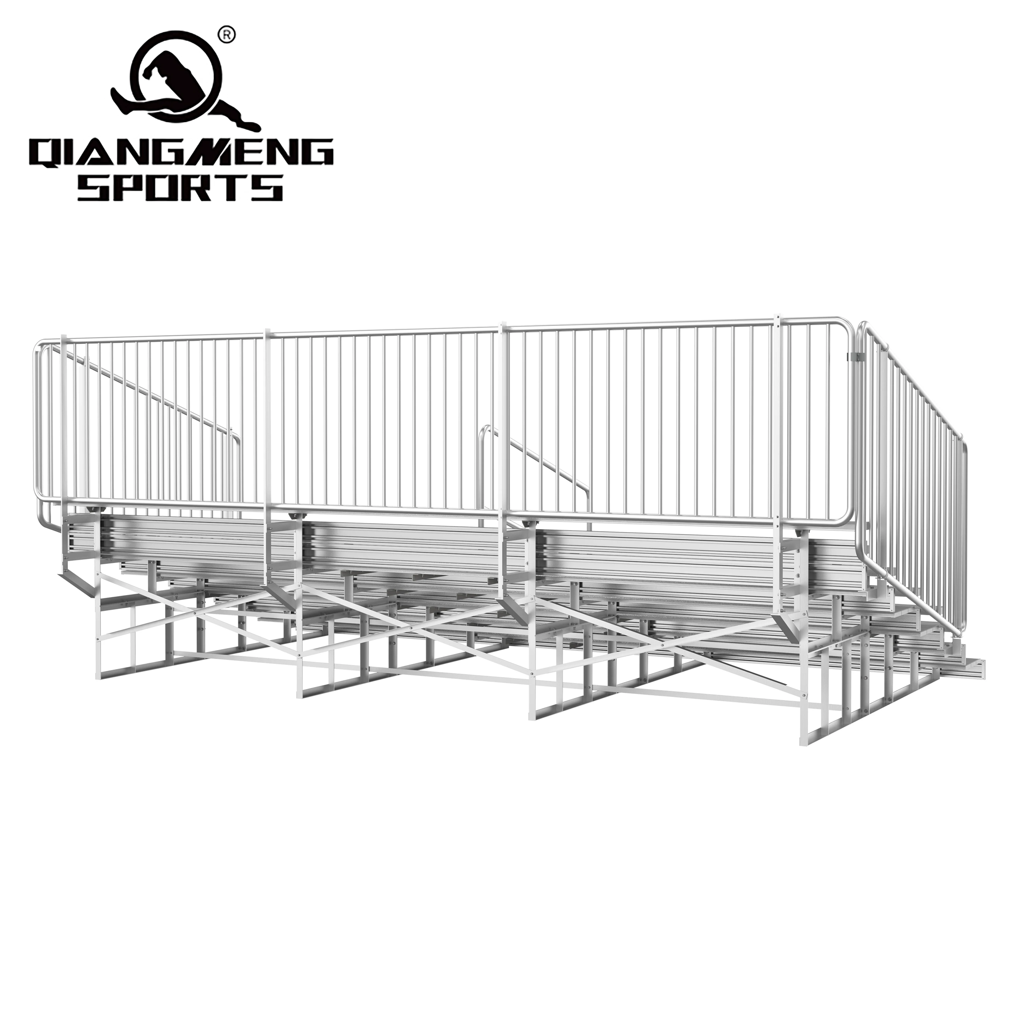 6 Rows Of Aluminum Bleachers Outdoor Fixed Grandstand Seats With ...