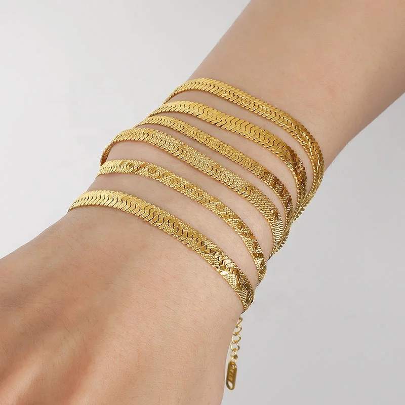 Shop Our 2023 Herringbone Snake Chain Bracelets for Women