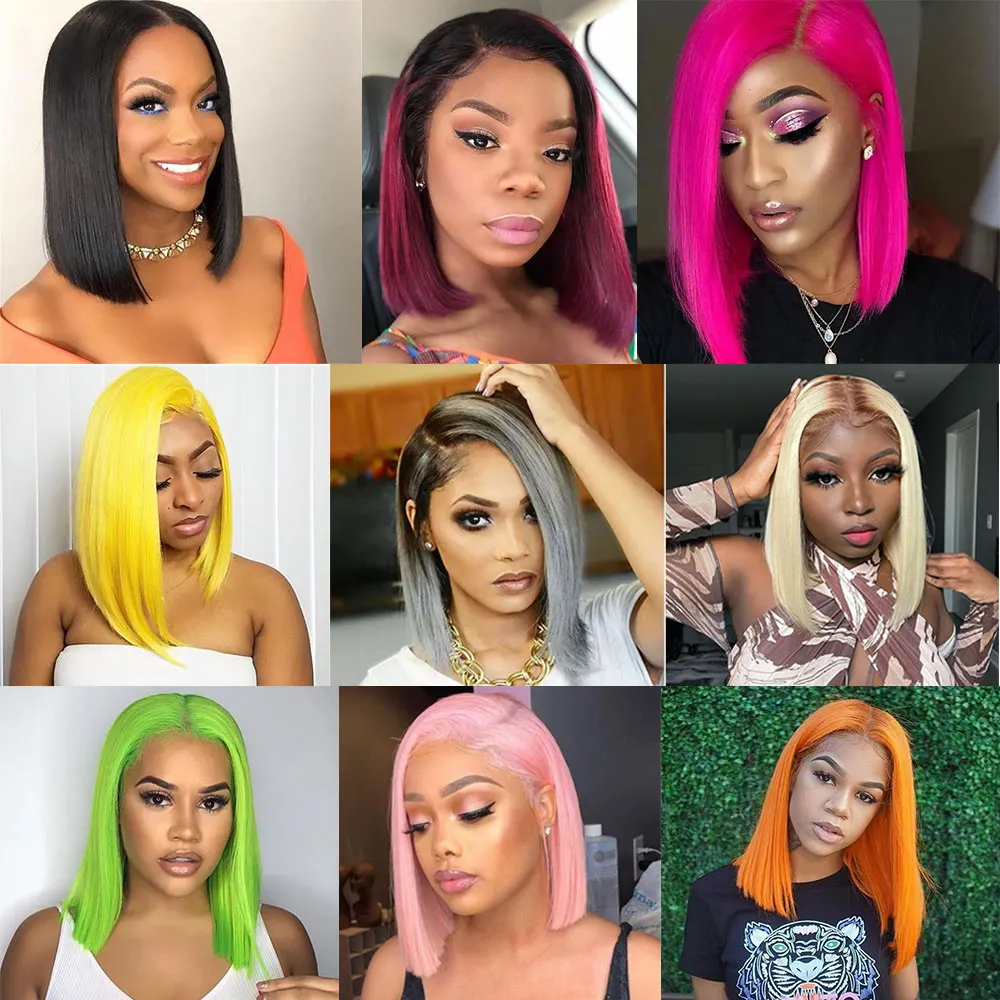 13x4 para Lace Frontal Peruca Barato Raw Virgem Transparente Cabelo Humano  180% Remy Em Linha Reta Laranja 350 Colorido Bob Peruca| Alibaba.com, image size:1000x1000