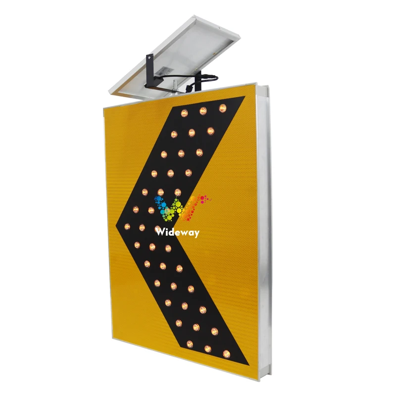 LED Left or Right Roadside Indication Flashing Solar Sign LED Reflective Solar Aluminum Arrow Traffic Sign