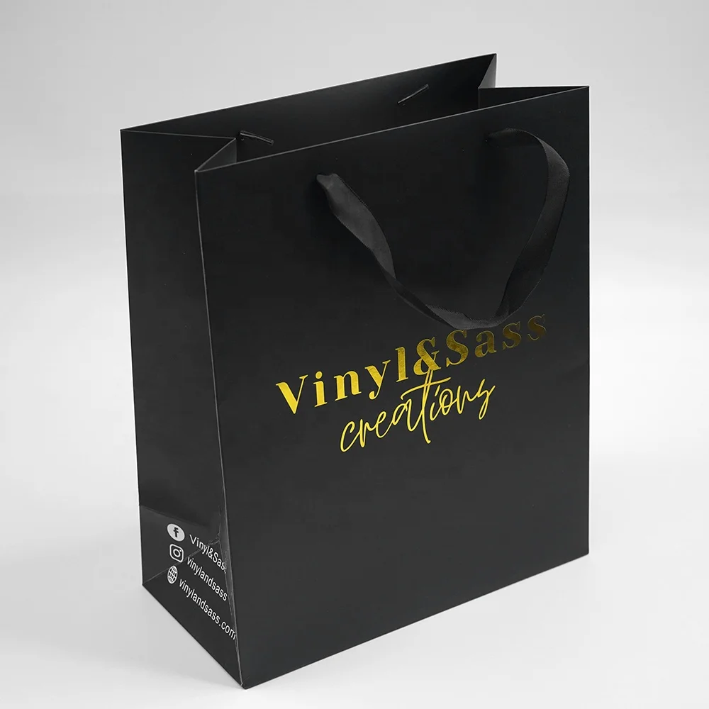 Custom Apparel Bags with Ribbon Handle Marble Bags