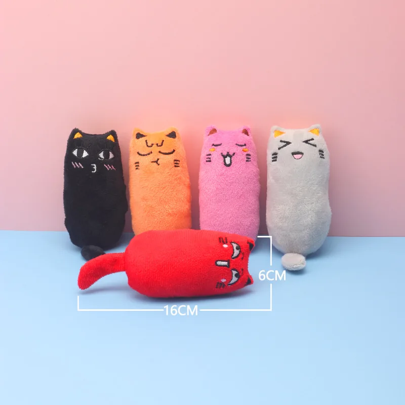 Cat Plush Toy Expression Thumb Pet Plush Toy Interactive Funny Paw