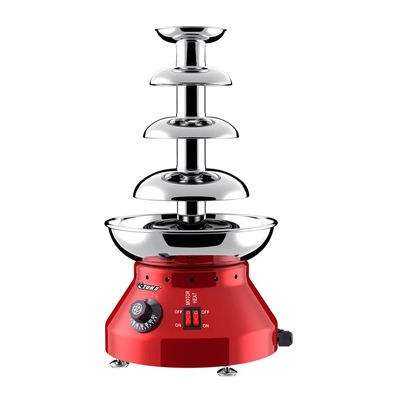 4/5/6/7 Layer Commercial Chocolate Fountain Machine Chocolate Drizzle Heating Waterfall Machine Chocolate Coating Machine