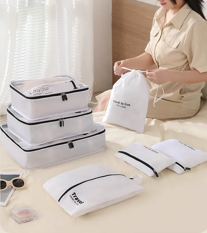 7 Set Packing Cubes Clothes Storage Bag Luggage Packing Organizers For ...