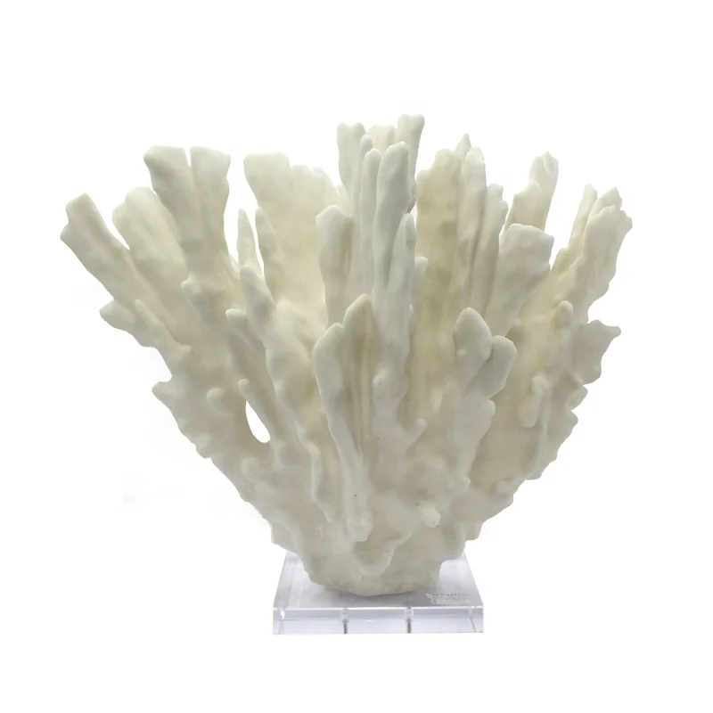 Wholesale Resin Round Shaped Coral Craft Decor With Acrylic Base