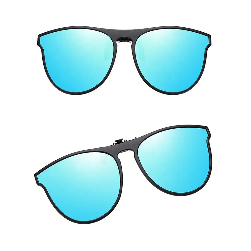 Wholesale Free Sample Custom Logo 2021 Blue Lens UV400 Polarized Glasses Sunglasses Clip On