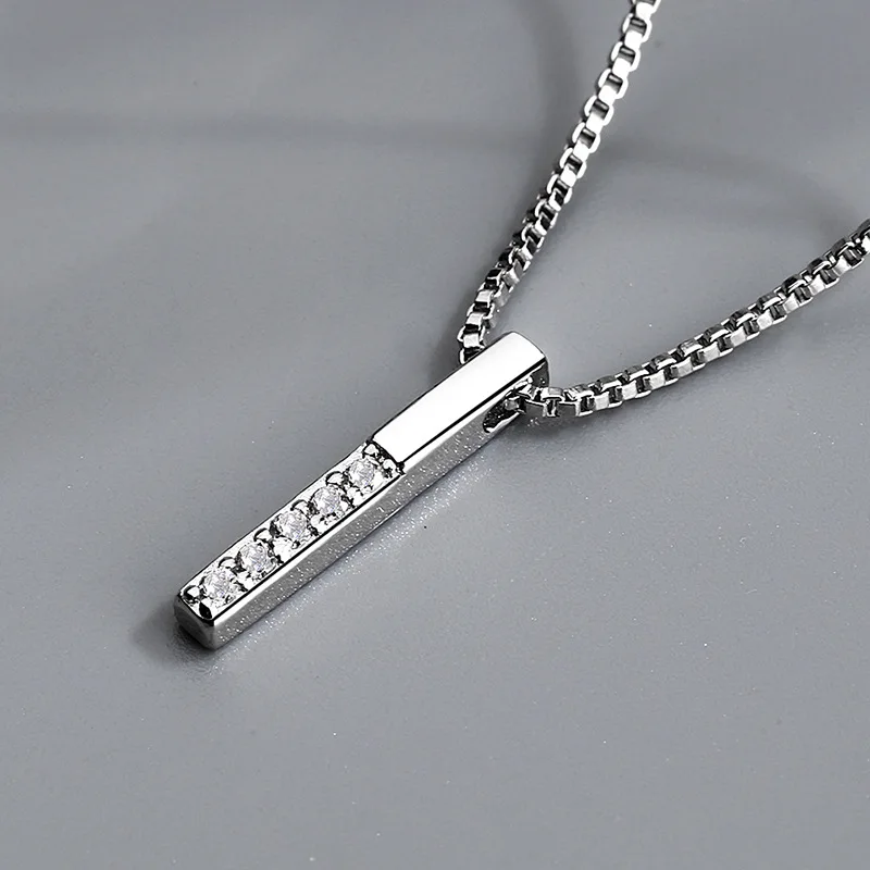 Collana In Argento 925 Con Barra Verticale Incisa "Believe In You Like I Do" - Gioiello Ispiratore Per Donne, Regalo Significativo In Scatola AXELUNA