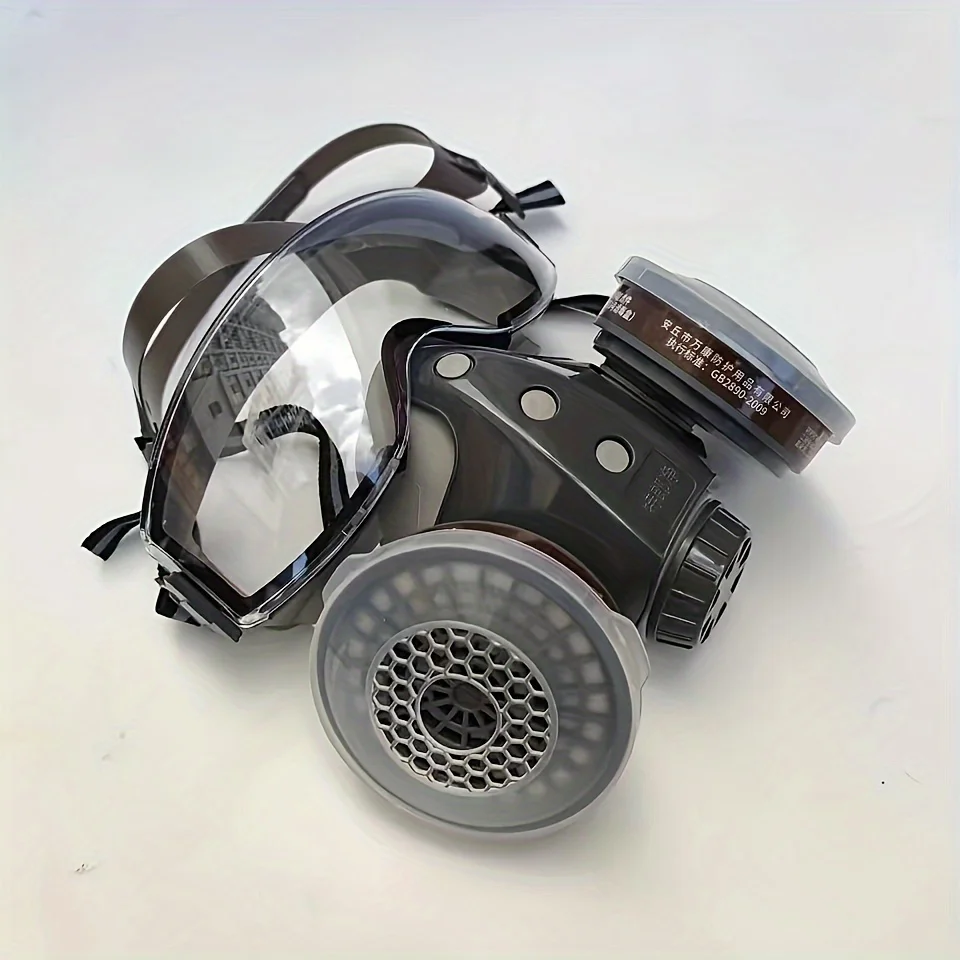 Gas Mask with Safety Goggles Safety Goggle Chemical Respirator Set Double Filters