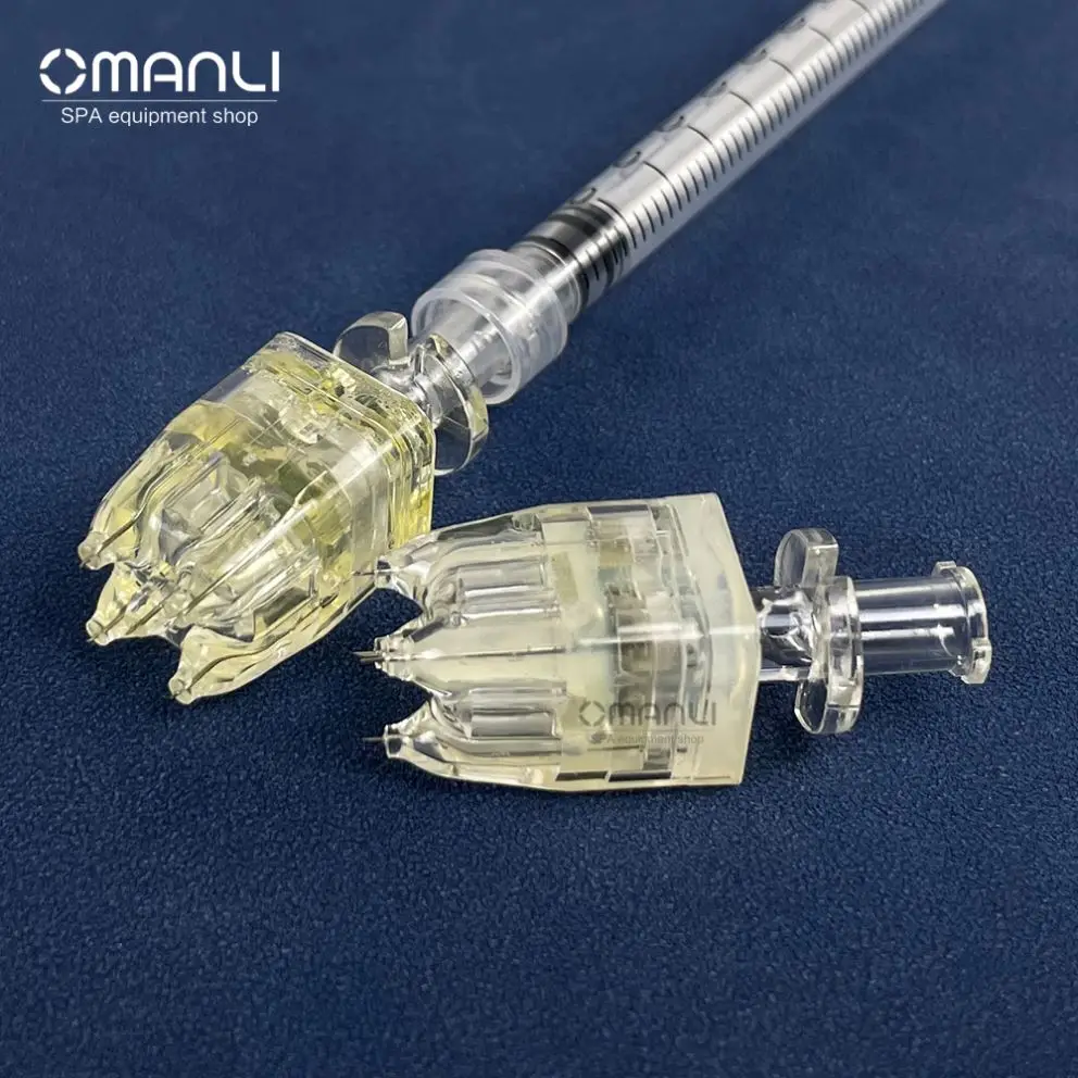 Korea 5-Pin Crystal Multi-Needle Hyaluronic Acid Filler Injector 34G 32G 1.5Mm ETO Disinfecting Type for Mesotherapy