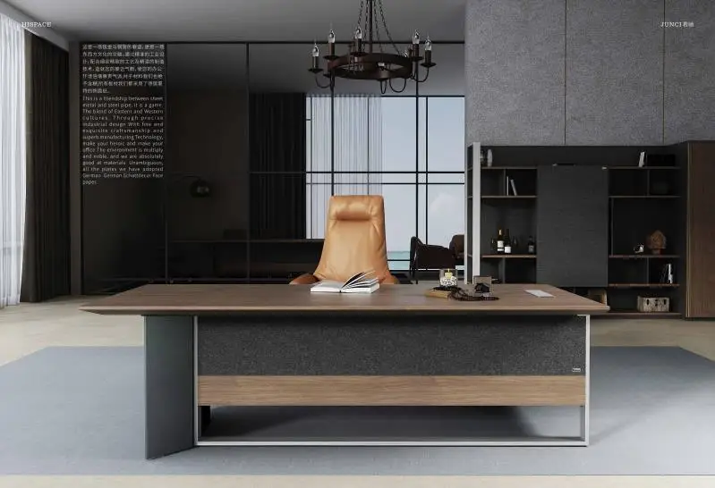 Sunshine Luxury L-Shaped Modern Wooden Office Desk CEO Executive Furniture
