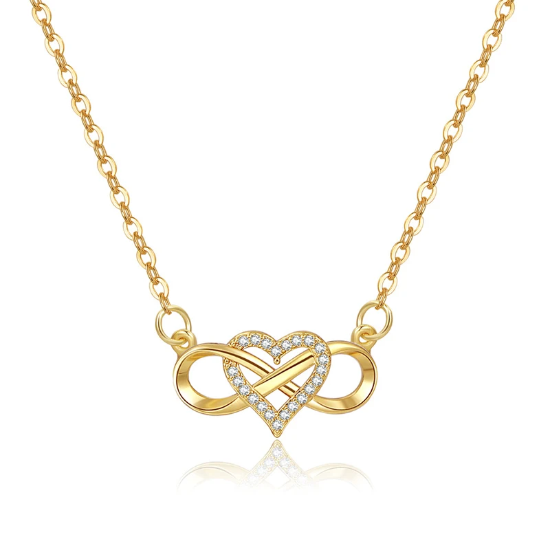 Fashion Romantic Gold Plated Infinite Love Necklace Classic Infinity ...