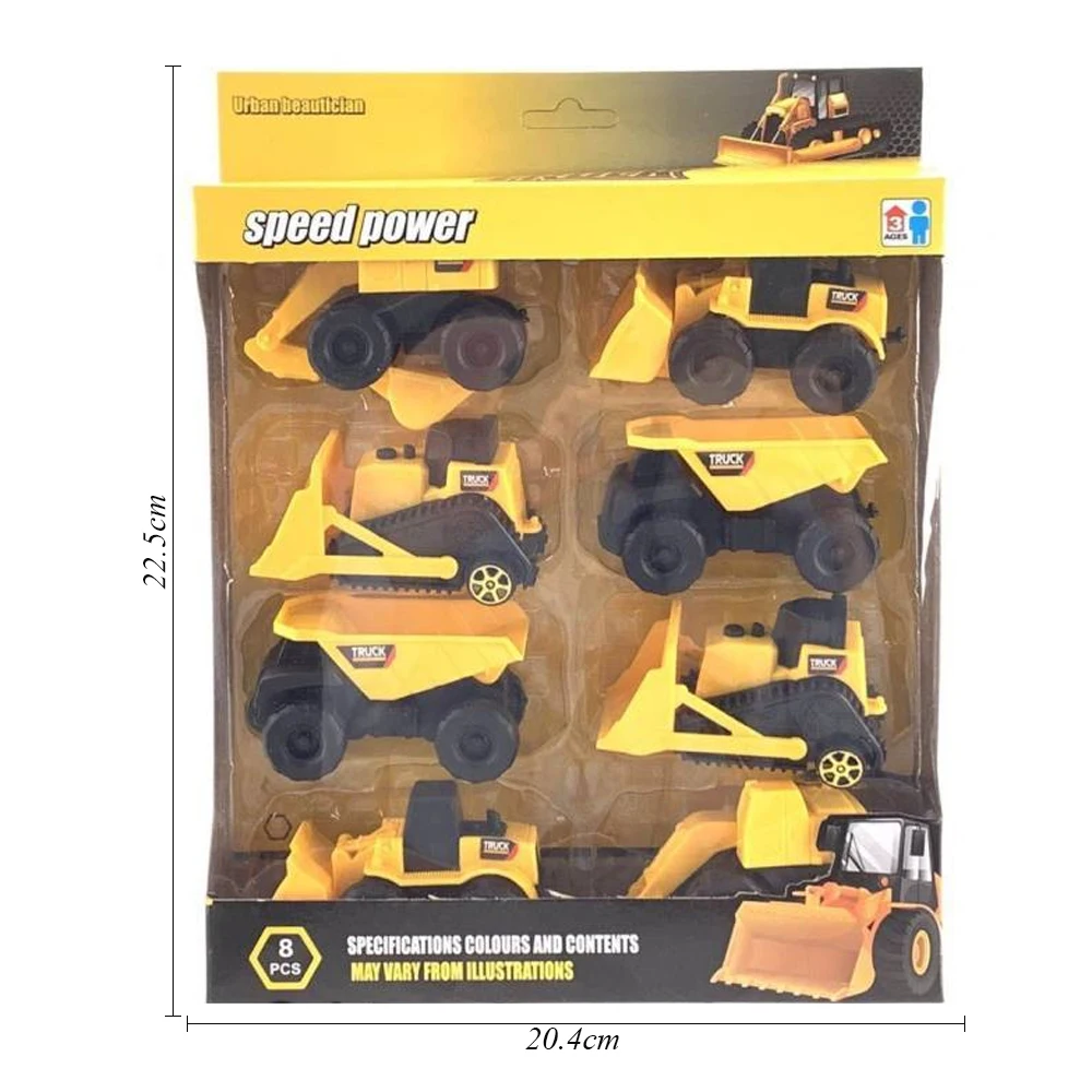 Plastic Construction Vehicles Truck Toys Set For Kids 6 Pack