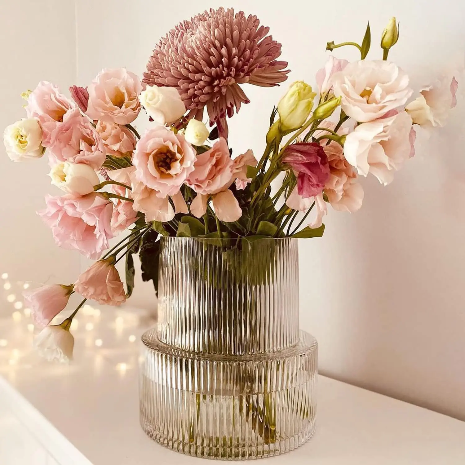 Modern Decorative Dining Table Flower Home Decor Glass Crystal Glass