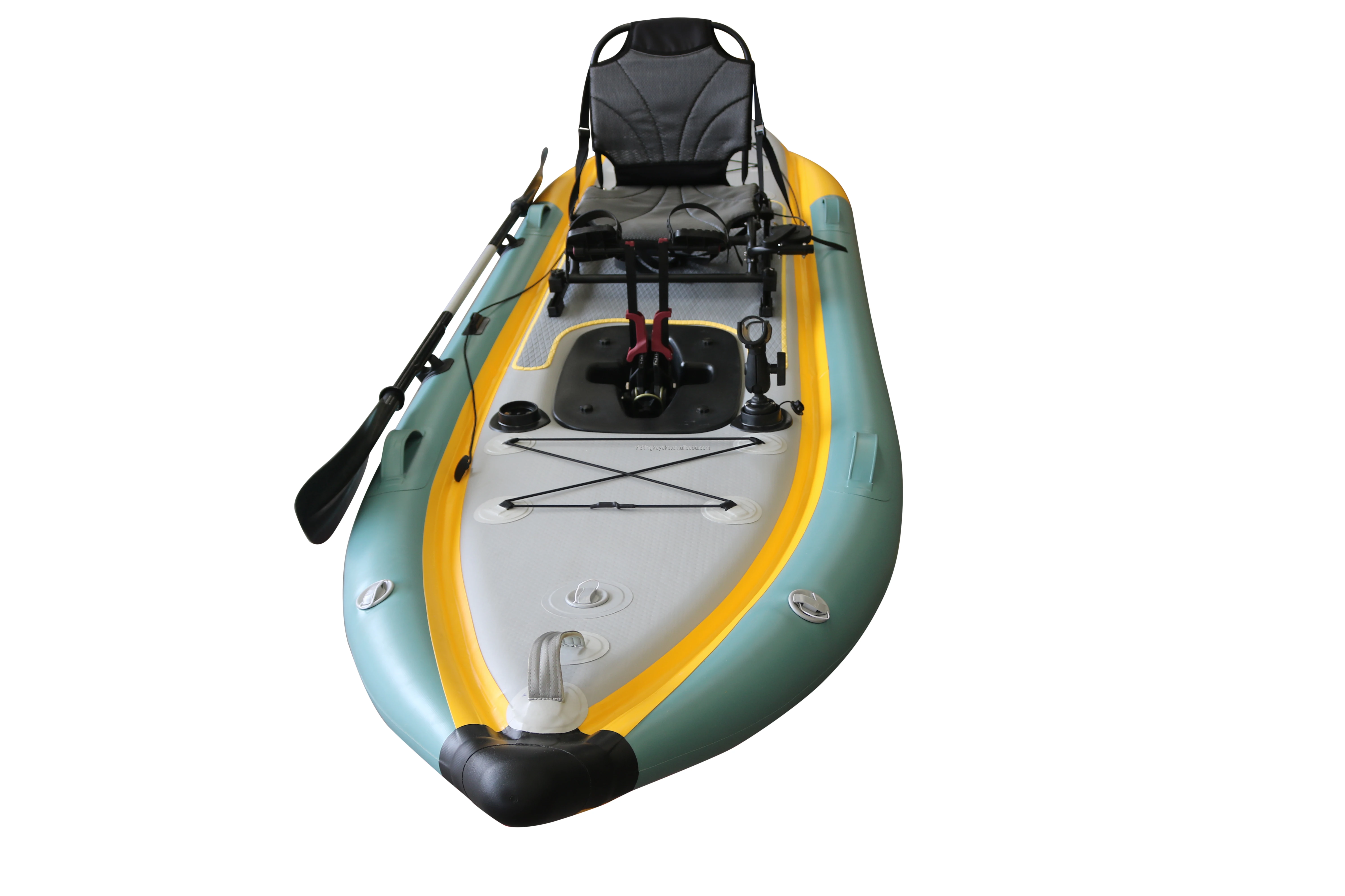 Vicking12' Lightweight Compact Inflatable Pedal Kayak New Design with Efficient Fin Drive for Rowing Boats