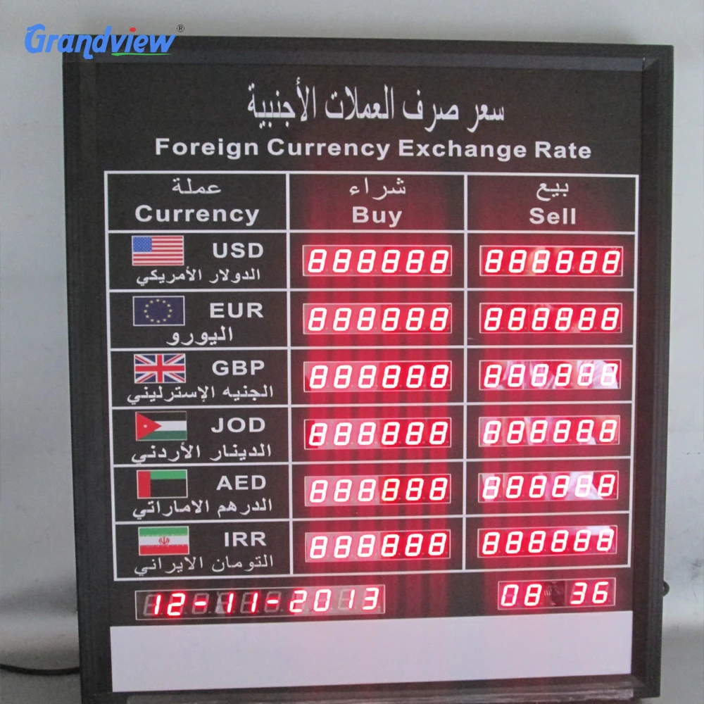 Digital Display Board Led Currency Exchange Rate Board for Bank Business