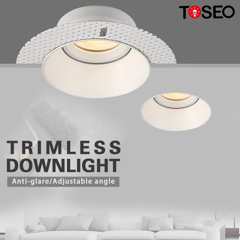 TOSEO Customized Processing Good Quality  Recessed Led GU10 Ceiling Light Trimless Downlights