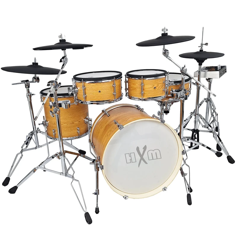 HXM XD-2000F-KM Natural Color Rack Tom Attach with Crash Cymbal Stand Electronic Drum Set Professional Electric Drum