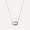 Collana a catena con graffetta blu e bianca