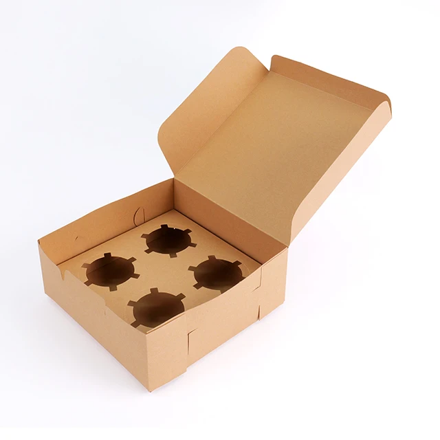 Factory Price Customized Printing Logo Cake Food Grade Kraft Paper Shipping Paper Box With Insert