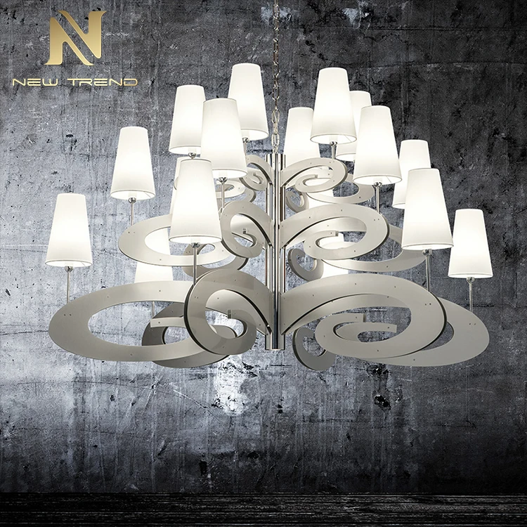 CPL-174 Elegant Design Indoor Decoration Living Room Dining Room Villa Fabric Metal LED Modern Chandelier Light  