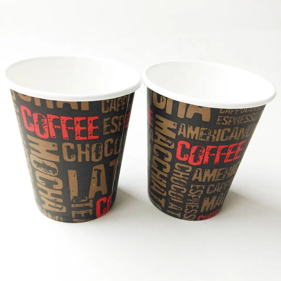 Disposable Waterproof Single Wall Biodegradable Custom Design Paper Cup For Espresso 5