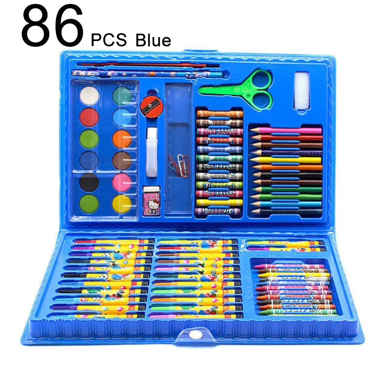 42-86PCS Children Art Painting Set Watercolor Pencil Crayon Water Pen  Drawing Board Doodle Supplies Kids Educational Toys Gift