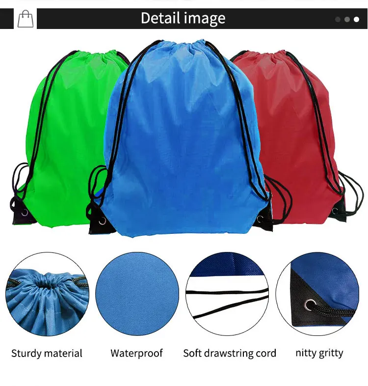 Customized Professional Oxford Polyester Drawstring Backpack With