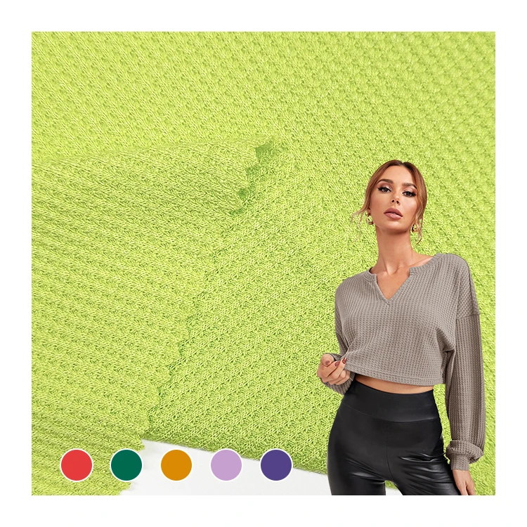China Supplier Knit Waffle Cloth Fabric, Solid Polyester Rayon Material Waffle Fabric for Sale/